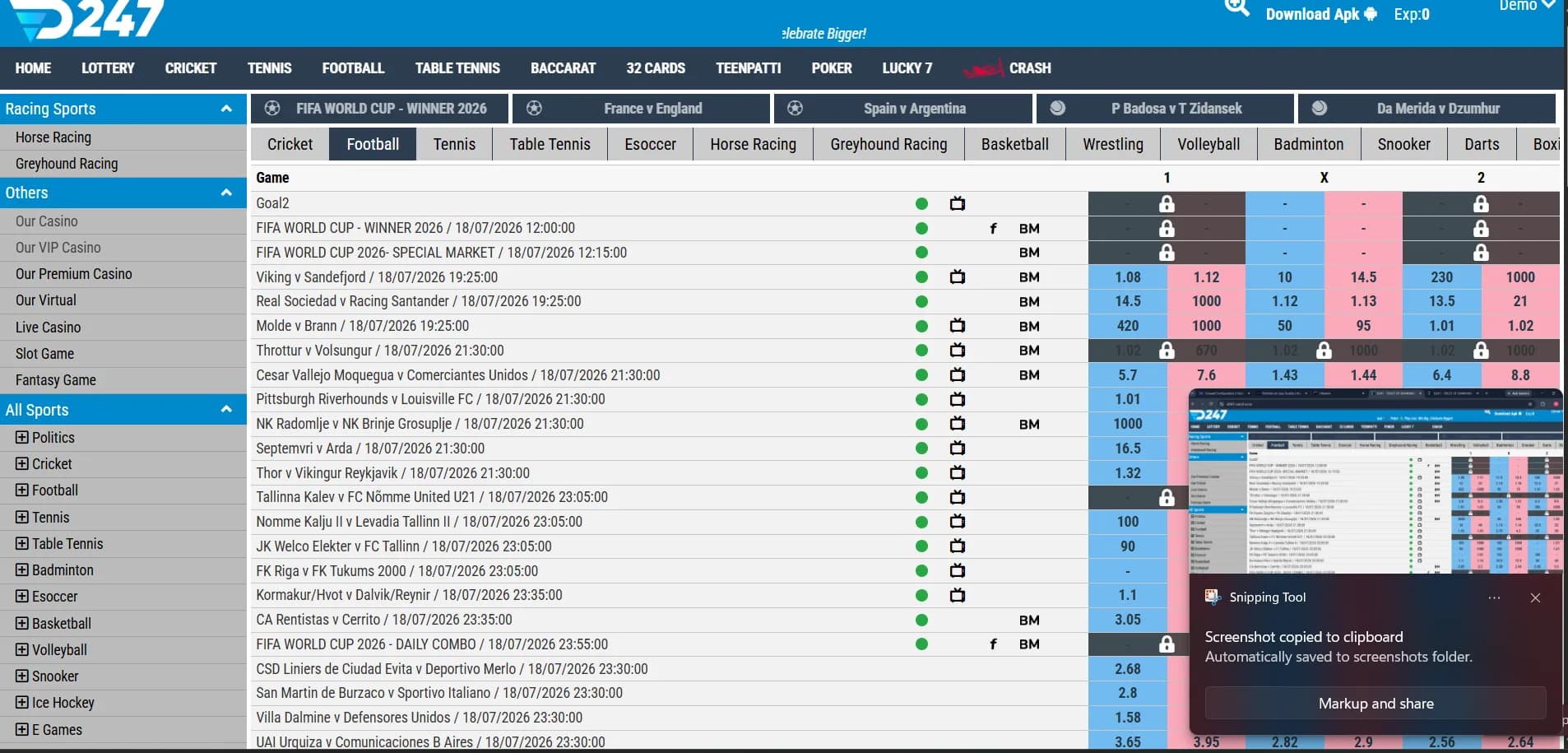 Screenshot of a digital screen saved on July 18, 2026, at 11:19 PM, showing user interface details.